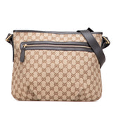 グッチ GGキャンバス ショルダーバッグ 388930 ベージュ ブラウン キャンバス レザー レディース GUCCI 【中古】